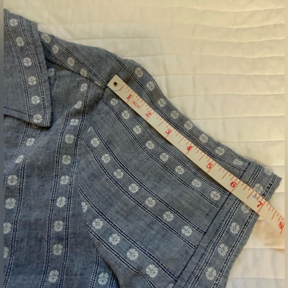 Max Studio Chambray Embroidered Collard Shirt Dress - Picture 5 of 12